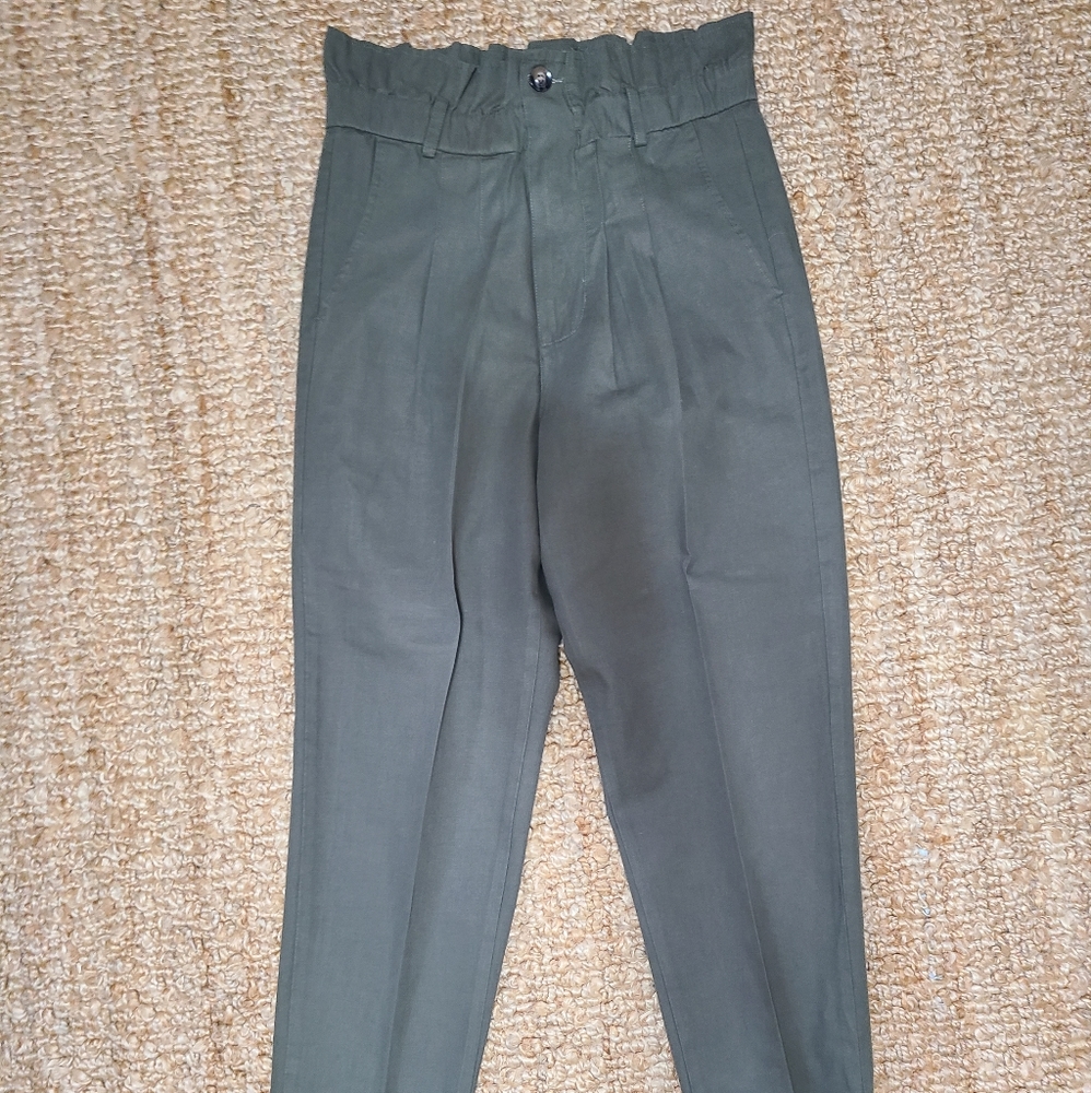 Women's Avec Les Filles Paperbag Waist Trousers, Size Small